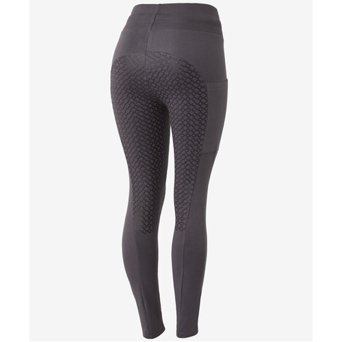 Horze Jade Women's Cotton Stretch Full Grip Riding Tights - Blackened Pearl Grey