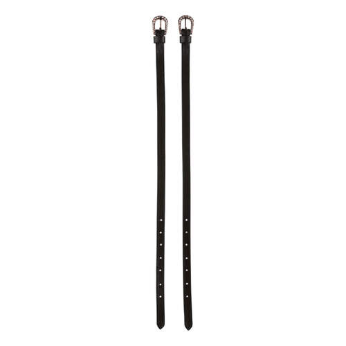 Horze Marseille Leather Spur Straps - Brown with Rose Gold Crystal Buckle