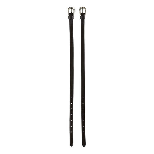 Horze Marseille Leather Spur Straps - Brown with Silver Crystal Buckle