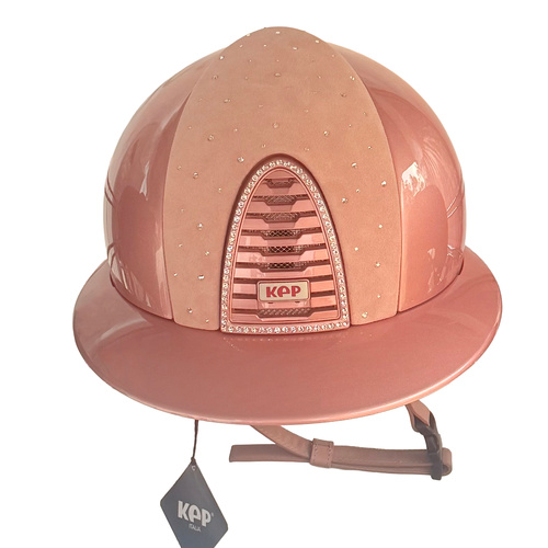 In Stock - KEP Helmet Chromo 2.0 Diamond Pink, Powder Suede Swarovski 