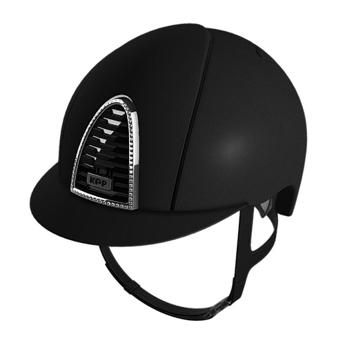 In Stock - KEP Helmet Chromo 2.0 Textile Black, White Swarovski Frame