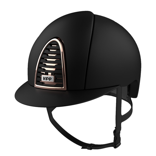 In Stock - KEP Helmet Chromo 2.0 Textile Black, Rose Gold Frame and Black Grid