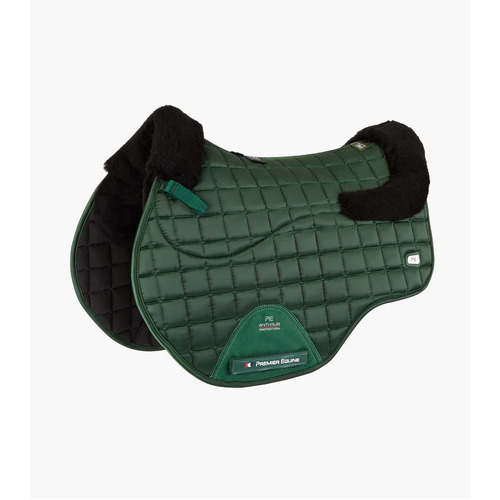 PEI Atlantis Satin Wool GP/Jump Saddle Pad - Olive/Black Wool - Full size
