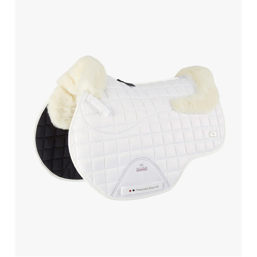 PEI Atlantis Satin Wool GP/Jump Saddle Pad - White/Natural Wool - Full size