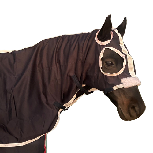 Kool Master Cotton Show Hood - Navy w/White Binding